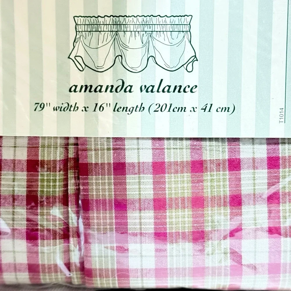 NOS‎ WAVERLY Amanda Valance Tea Rose Plaid Antique 79